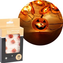 Dekoracyjne Lampki LED w Kształcie Dyni na Giętkim Druciku, Zasilane na Baterie