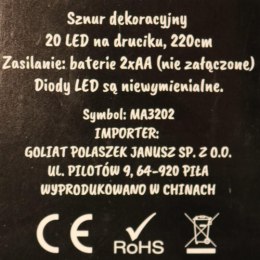 Dekoracyjne Lampki LED w Kształcie Dyni na Giętkim Druciku, Zasilane na Baterie