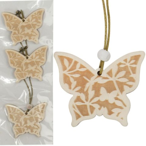 Drewniane Zawieszki dekoracyjne Wiosenne Motyle - zestaw 3 sztuk
