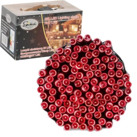 Energooszczędne Lampki Choinkowe LED 80 sztuk, Kolor Czerwony, Wewnętrzne, Zasilanie Sieciowe, Timer, Polska Dystrybucja