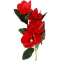 Gałązka Dekoracyjna z 5 Czerwonych Magnolii Wyglądających Jak Żywe, 45 cm