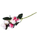 Gałązka Dekoracyjna z 5 Szlachetnymi Magnoliami w Jasnoróżowym Kolorze - 45 cm
