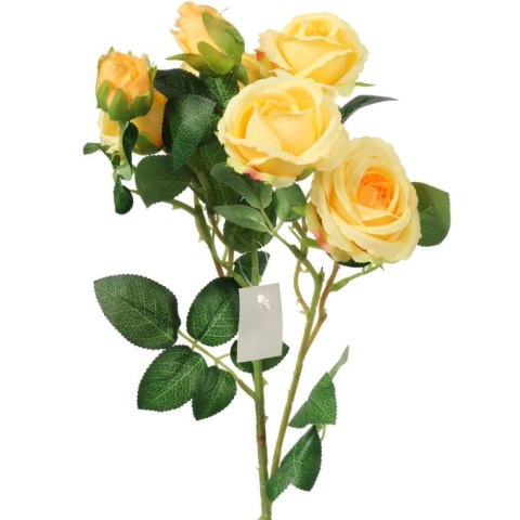 Gałązka Dekoracyjna z 5 Żółtymi Różami Naturalnego Wyglądu