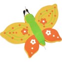 Girlanda Wiosenna z Pomarańczowymi Motylkami i Kwiatami - Zawieszka Drewniana 120cm