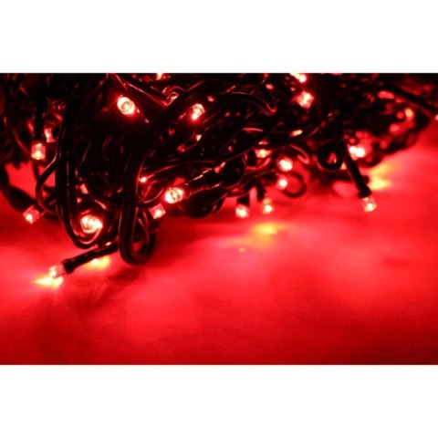 Kurtyna Świetlna Sople 100 LED Czerwona z Gniazdem Łączącym, Odporna na Warunki Atmosferyczne, Zewnętrzna IP44