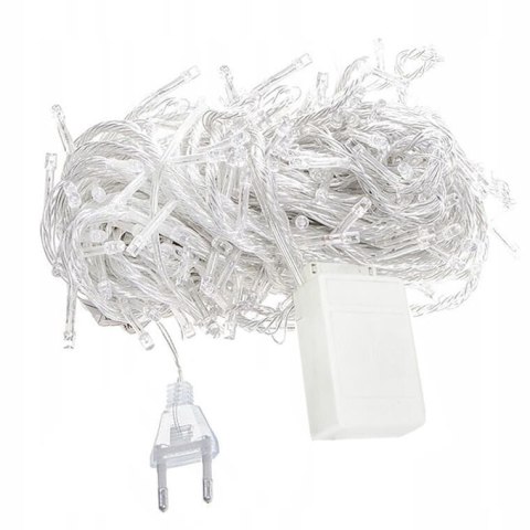 Kurtyna świetlna LED 100 lampek, Biały Zimny, Energooszczędna, do Użytku Domowego i Profesjonalnego