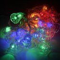 Lampki Bożonarodzeniowe LED - Dzwonki Multikolor na Baterie, 30 Sztuk