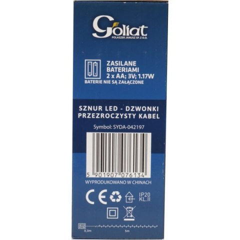 Lampki Bożonarodzeniowe LED - Dzwonki Multikolor na Baterie, 30 Sztuk