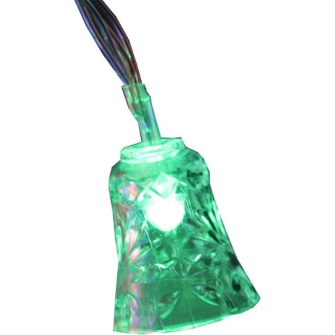 Lampki Bożonarodzeniowe LED - Dzwonki Multikolor na Baterie, 30 Sztuk