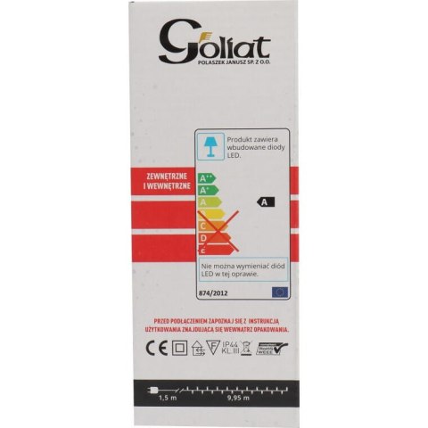 Lampki Choinkowe 200 LED Biały Zimny, Zasilanie Sieciowe, Na Zewnątrz i Wewnątrz, Długość 10m, IP44