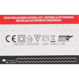 Lampki Choinkowe 200 LED z Energooszczędnymi Diodami, Kolor Ciepły Biały, Wewnętrzne, W Ringu, Zgodne z Normami UE