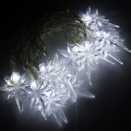 Lampki Choinkowe Gwiazdki LED z Zimnym Białym Światłem, 20 Sztuk, Zasilanie Sieciowe