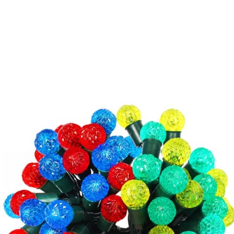 Lampki Choinkowe LED Kryształowe Kulki Multikolor 50 sztuk - Dekoracja Świetlna Zewnętrzna