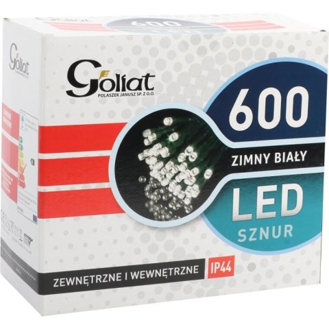 Lampki Choinkowe Łańcuch LED 600 sztuk Zewnętrzne Zimny Biały 30m IP44 Sieciowe