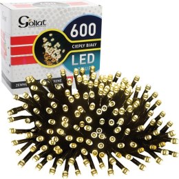 Lampki Choinkowe na Zewnątrz 600 LED, Ciepły Biały, Zasilanie Sieciowe, Długość 33m