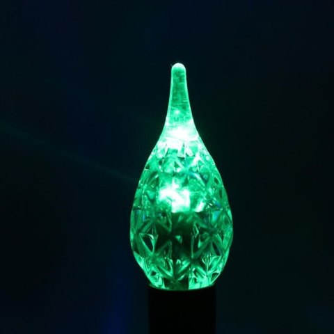 Lampki Choinkowe z Multikolorowymi LED Świeczkami na Zielonym Przewodzie, 40 sztuk, Zasilanie Sieciowe, z 8 Funkcyjnym Programat