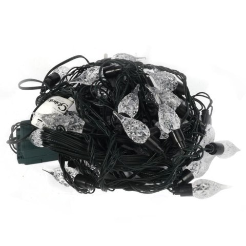 Lampki Choinkowe z Multikolorowymi LED Świeczkami na Zielonym Przewodzie, 40 sztuk, Zasilanie Sieciowe, z 8 Funkcyjnym Programat