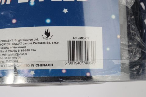 Lampki Choinkowe z Multikolorowymi LED Świeczkami na Zielonym Przewodzie, 40 sztuk, Zasilanie Sieciowe, z 8 Funkcyjnym Programat