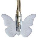 Lampki Dekoracyjne Białe Motylki 20 LED na Przezroczystym Przewodzie
