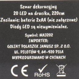 Lampki LED z Nietoperzami na Giętkim Druciku - Fioletowe Dekoracje na Baterie