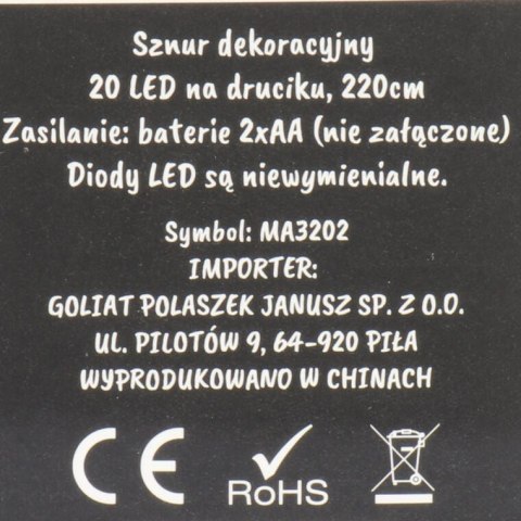 Lampki LED z Nietoperzami na Giętkim Druciku - Fioletowe Dekoracje na Baterie