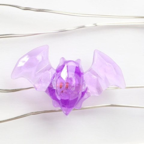 Lampki LED z Nietoperzami na Giętkim Druciku - Fioletowe Dekoracje na Baterie