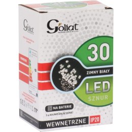 Lampki choinkowe 30 led kolor zimny biały na baterie