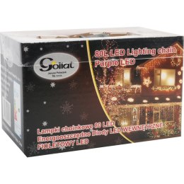 Lampki choinkowe 80 LED wewnętrzne fioletowe