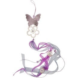 MOTYL Z KWIATKIEM ZAWIESZKA DREWNIANA WIELKANOC