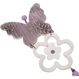 MOTYL Z KWIATKIEM ZAWIESZKA DREWNIANA WIELKANOC