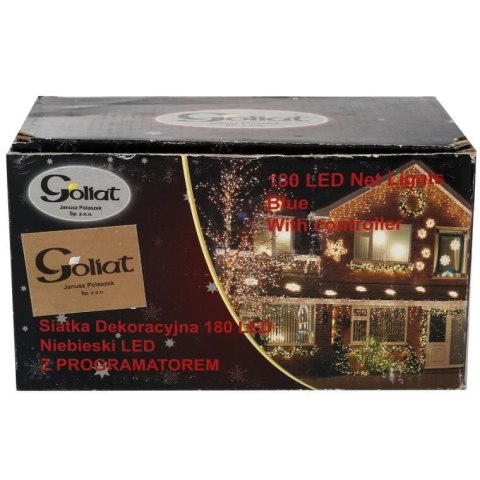 Niebieska Siatka Świetlna LED 180 diod - Dekoracja Choinkowa i Pomieszczeń IP20