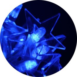 Niebieskie Gwiazdki LED do Choinki - 20 Lampków na Przezroczystym Przewodzie