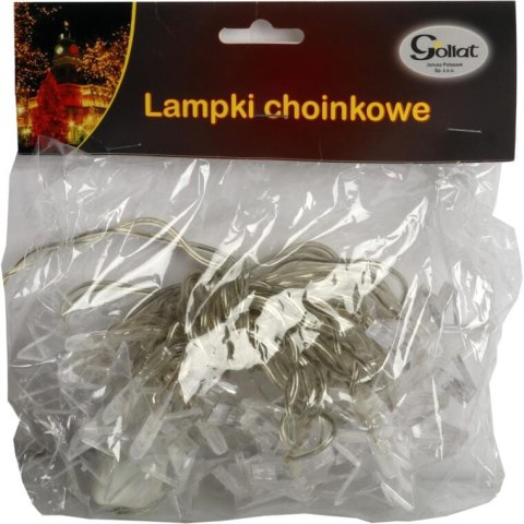 Niebieskie Gwiazdki LED do Choinki - 20 Lampków na Przezroczystym Przewodzie