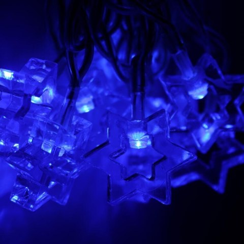 Niebieskie Gwiazdki LED na Przezroczystym Przewodzie do Dekoracji Świątecznych