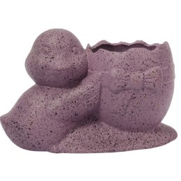 Osłonka doniczka jajko z kaczuszką Wielkanoc fioletowa nakrapiana