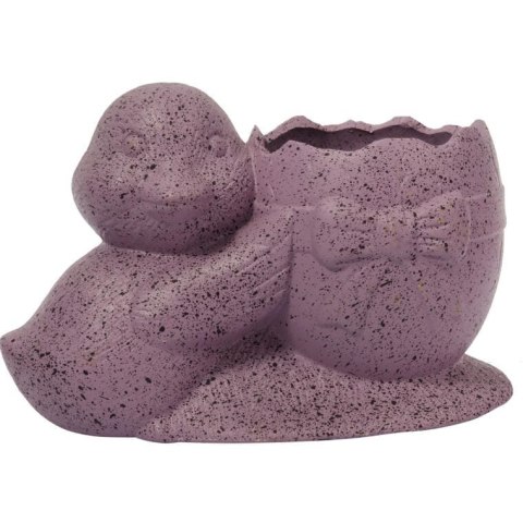 Osłonka doniczka jajko z kaczuszką Wielkanoc fioletowa nakrapiana