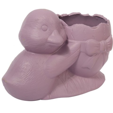 Osłonka doniczka jajko z kaczuszką Wielkanoc fioletowa