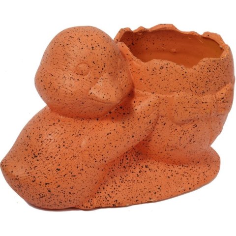 Osłonka doniczka jajko z kaczuszką Wielkanoc pomarańczowa nakrapiana