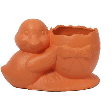 Osłonka doniczka jajko z kaczuszką Wielkanoc pomarańczowa