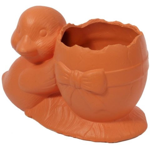 Osłonka doniczka jajko z kaczuszką Wielkanoc pomarańczowa