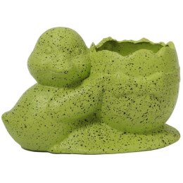 Osłonka doniczka jajko z kaczuszką Wielkanoc zielona nakrapiana