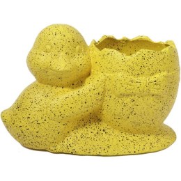 Osłonka doniczka jajko z kaczuszką Wielkanoc żółta nakrapiana