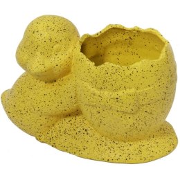 Osłonka doniczka jajko z kaczuszką Wielkanoc żółta nakrapiana