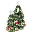 Ozdoba świąteczna ceramiczne choinki z LED 19 cm