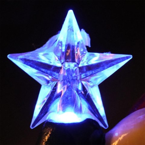 Ozdoba świąteczna ceramiczny BAŁWAN z choinką LED 12.5 cm