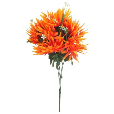 POMARAŃCZOWY BUKIET 7 SZTUCZNYCH ASTRÓW Z BIAŁYMI DODATKAMI - WYSOKOŚĆ 54 CM
