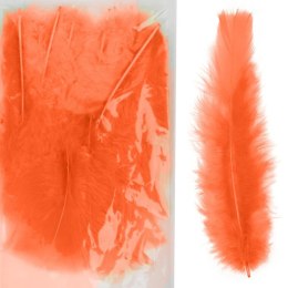 Pomarańczowe Pióra Dekoracyjne Naturalne 5-12cm, 5g, 10 sztuk