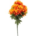 Pomarańczowy Bukiet Sztucznych Chryzantem z Gipsówką - Dekoracja na Wszystkich Świętych, Wysokość 58 cm