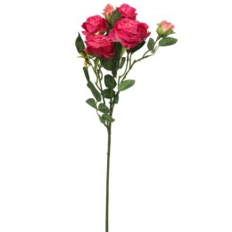 Różowa Gałązka Dekoracyjna z 5 Różyczkami i Pączkami - Realistyczny Wygląd