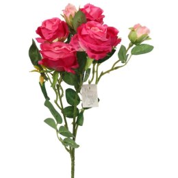 Różowa Gałązka Dekoracyjna z 5 Różyczkami i Pączkami - Realistyczny Wygląd